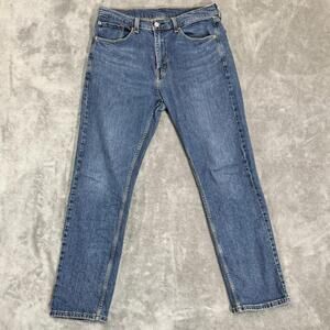 Levis 505 Jeans Mens 33x32 Blue Regular Fit Straight Leg Stretch Denim Med Wash